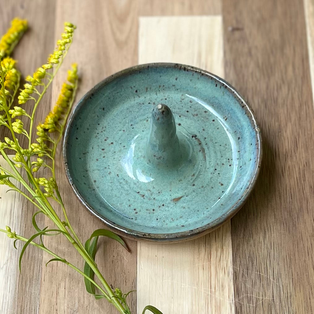 Ceramic Ring Holder — Handmade Stoneware, Engagement Ring Dish, Multiple Colors Available