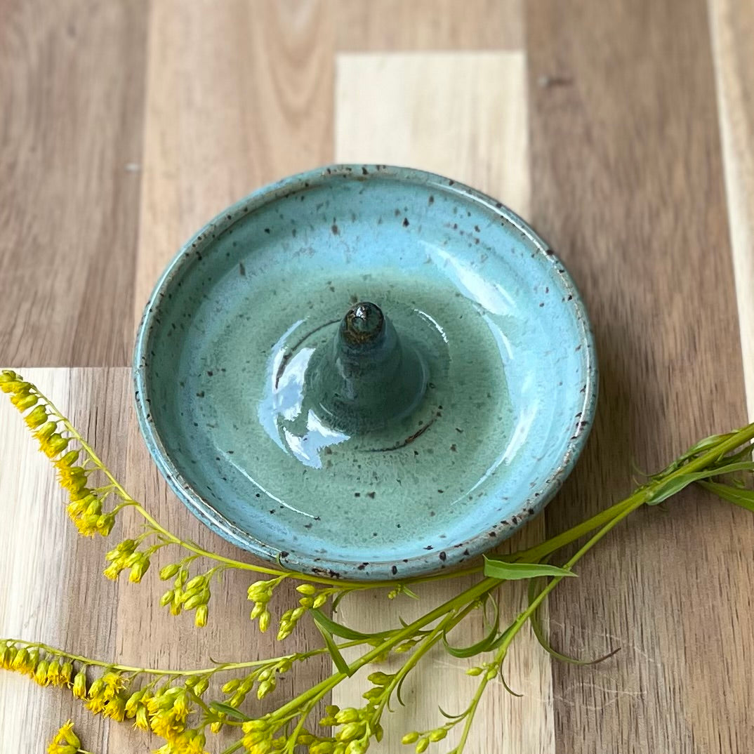 Ceramic Ring Holder — Handmade Stoneware, Engagement Ring Dish, Multiple Colors Available