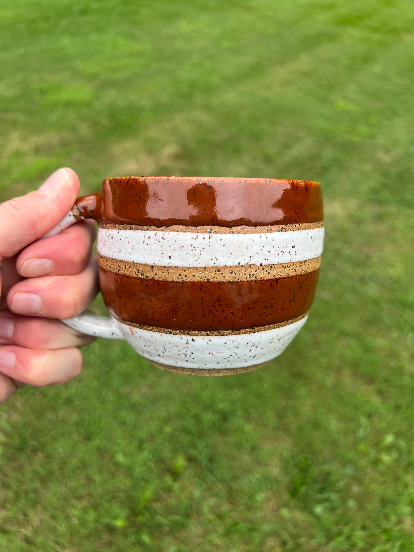 Banded Sienna and Snow Mug